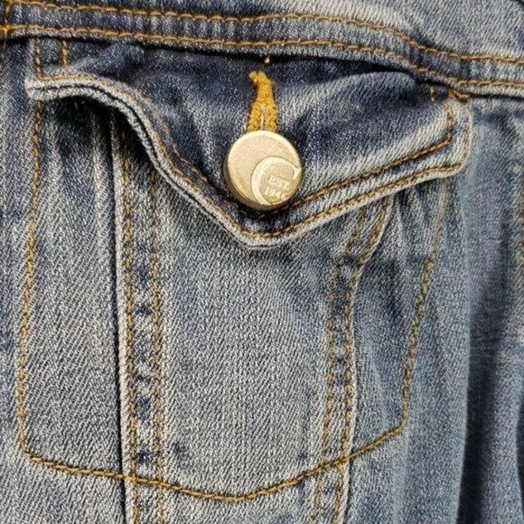 Cato cropped small Button up cotton denim Jean jacket - Picture 4 of 8